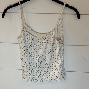 Brandy‎ Melville White Floral Camisole size S EUC
